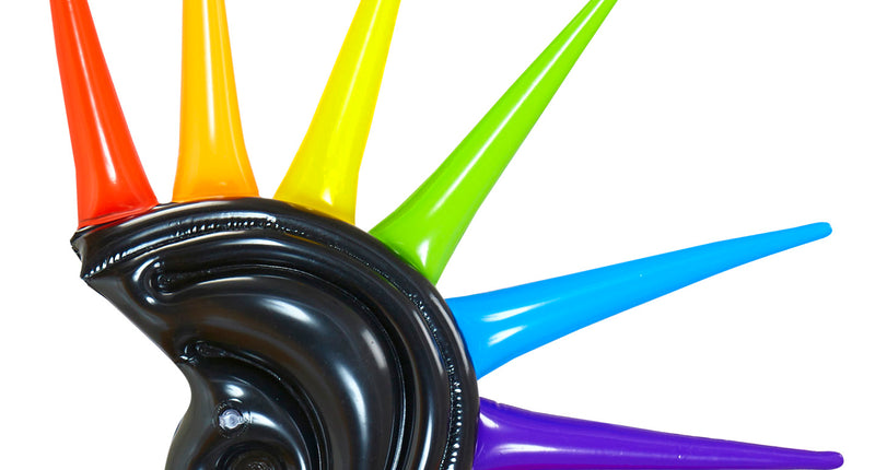 Widmann SRL Opblaasbare gekleurde spike helm