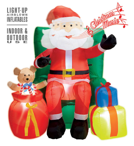 Widmann SRL Opblaasbare kerstman met geschenken