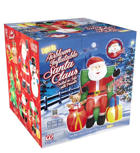 Widmann SRL Opblaasbare kerstman met geschenken