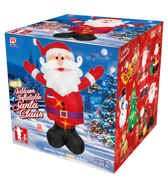 Widmann SRL Opblaasbare kerstman met licht Santa