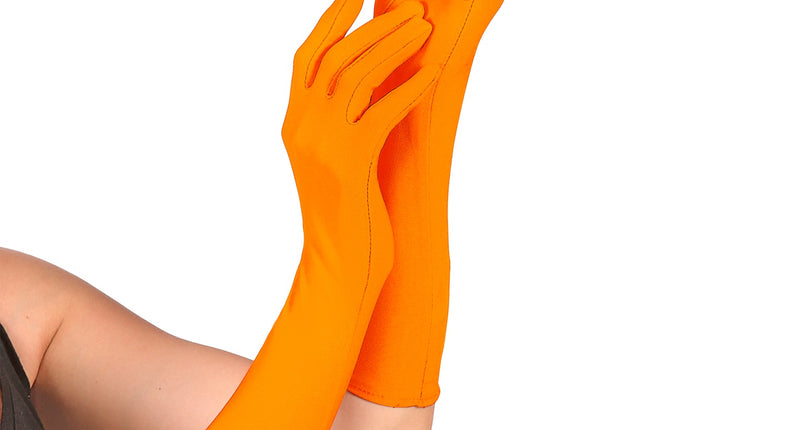 Widmann SRL Oranje handschoenen lang neon