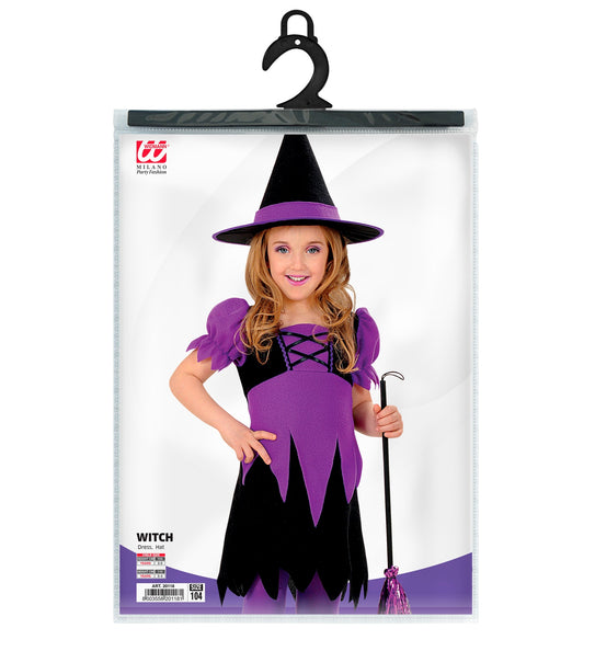 Widmann SRL Paars heksenjurkje voor kinderen