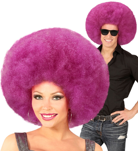 Widmann SRL Paarse oversized Afro pruik