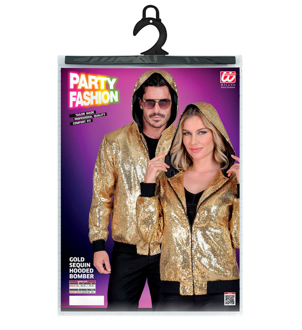 Widmann SRL Pailletten bomberjas met kap goud