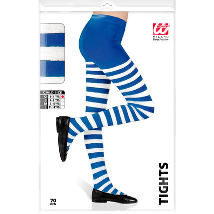 Widmann SRL Panty wit blauw gestreept kind