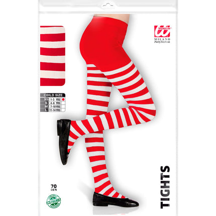 Widmann SRL Panty wit rood gestreept pipi kind
