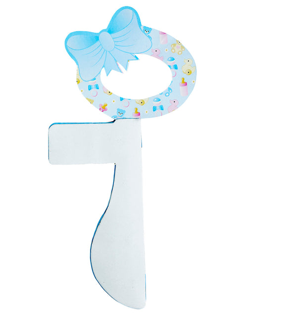 Widmann SRL Papieren blauwe fopspeen voor Baby shower