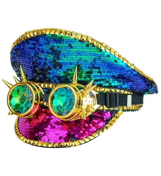 Widmann SRL Pet steampunk met kaleidoscoop bril hoed Goos