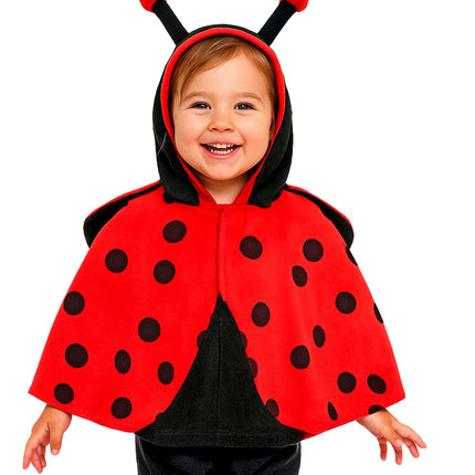 Widmann SRL Pluche poncho met muts lieveheersbeestje