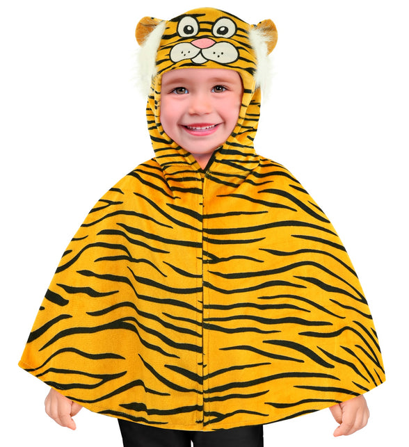 Widmann SRL Pluche poncho met muts tijger
