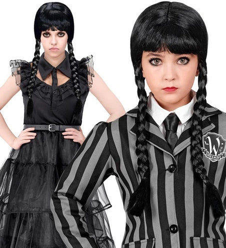 Widmann SRL Pruik donker meisje Wednesday kinderen