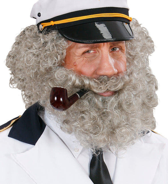 Widmann SRL pruik karakter met krullen en baard grijs