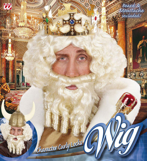 Widmann SRL pruik karakter met lokken en baard blond