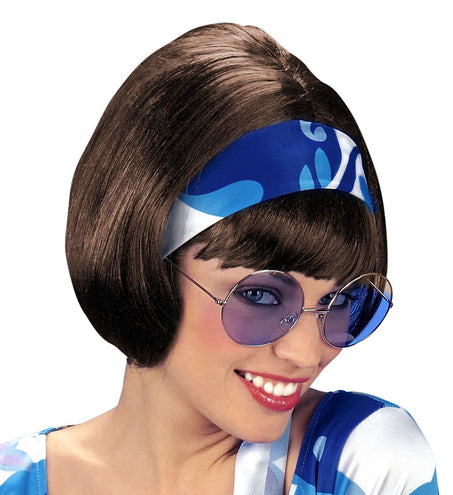 Widmann SRL pruik party girl 70s bruin