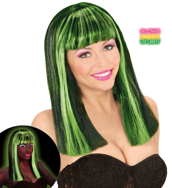 Widmann SRL Pruik, Patsy Neon Groene Strepen