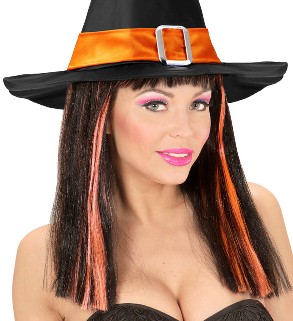 Widmann SRL Pruik, Patsy Neon Oranje Strepen