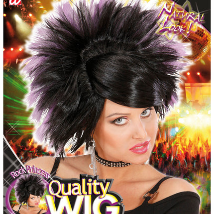 Widmann SRL Pruik Rock Prinses Zwart/Paars