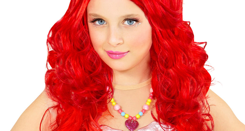 Widmann SRL Pruik, Zeemeermin Rood Kind