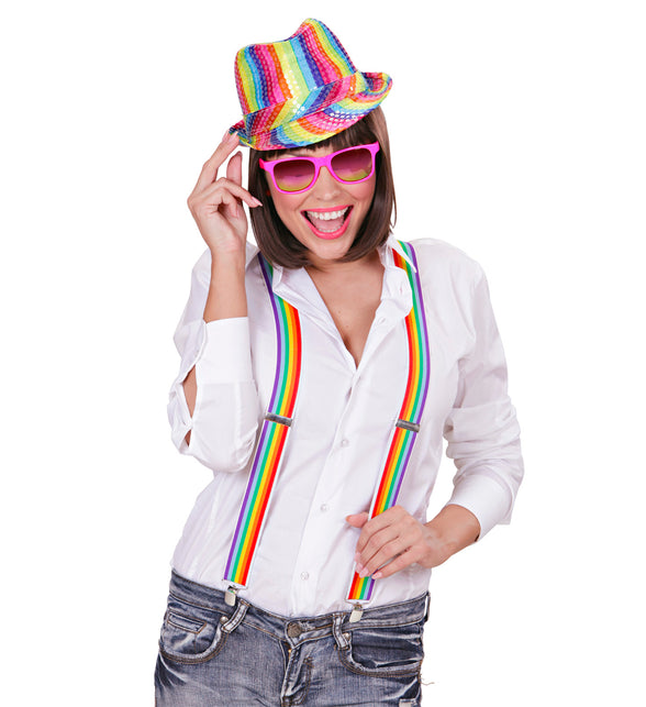 Widmann SRL Regenboog bretels rechte streep