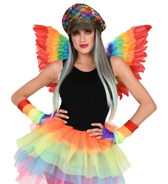 Widmann SRL Regenboog pet met haar