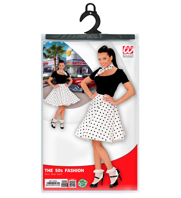 Widmann SRL Rock en Roll rokje wit met halsbandje