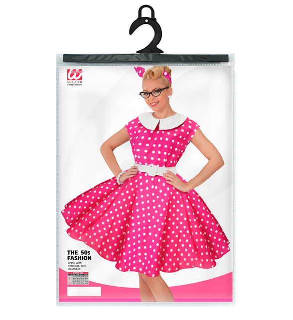 Widmann SRL Rock-'n-roll fashion jurk roze 50s