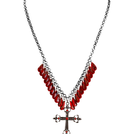 Widmann SRL Rode gothic ketting met kruis