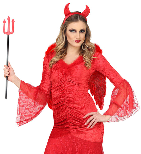 Widmann SRL Rode vleugels met marabou en glitters