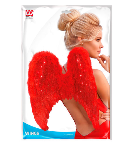 Widmann SRL Rode vleugels met marabou en glitters