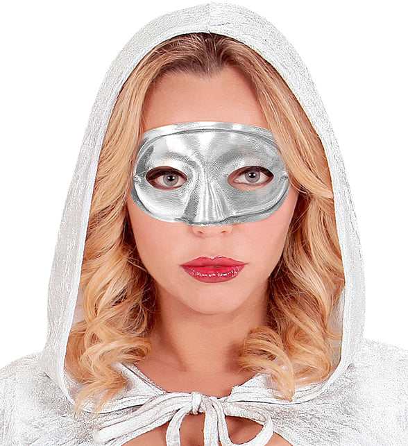 Widmann SRL Rond zilver oogmasker masquerade