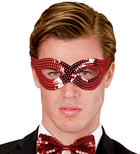 Widmann SRL Rood oogmasker pailletten