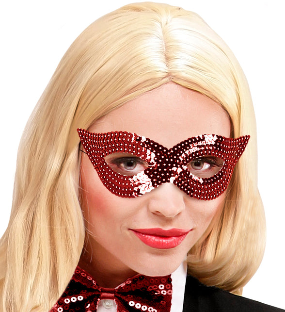 Widmann SRL Rood oogmasker pailletten