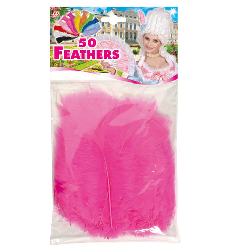 Widmann SRL Roze veertjes in zakje met 50  stuks