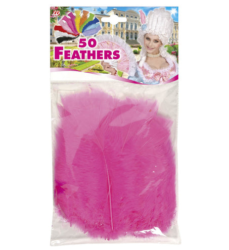 Widmann SRL Roze veertjes in zakje met 50  stuks
