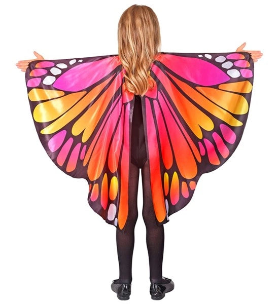 Widmann SRL Roze/oker vlindervleugels en oogmasker kind