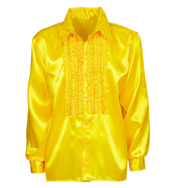 Widmann SRL Ruche blouse satijn geel