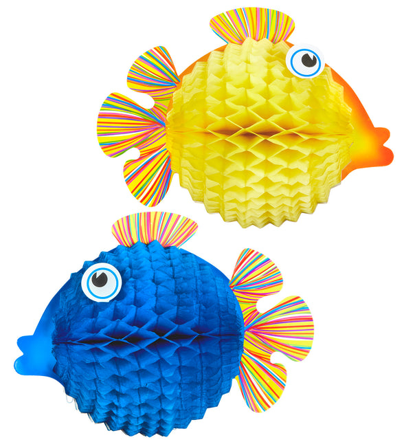 Widmann SRL Set met 2 honinggraat lampions tropische vis