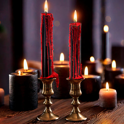 Widmann SRL Set van 2 zwarte bloedende kaarsen
