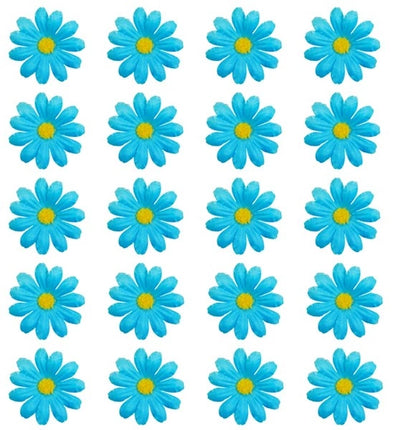 Widmann SRL Set van 20 decoratieve licht blauwe bloemen Isa