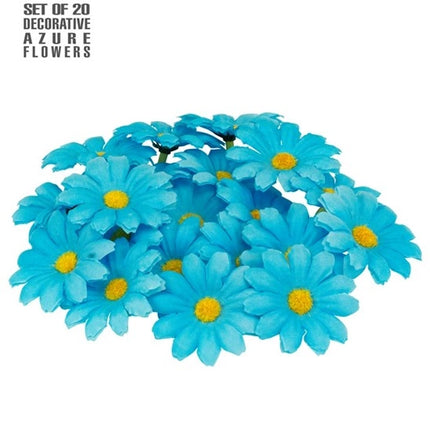 Widmann SRL Set van 20 decoratieve licht blauwe bloemen Isa