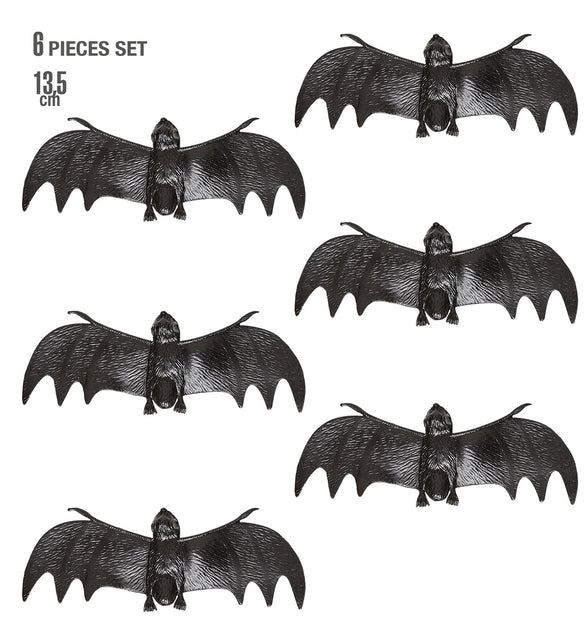 Widmann SRL Set van 6 vleermuizen 13,5cm