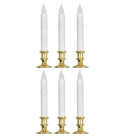 Widmann SRL Set van 6 witte kaarsen met flikkerend licht en timer 23cm Noah