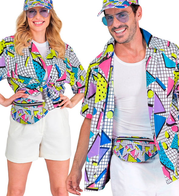 Widmann SRL Shirt jaren 80 funky fashion wit