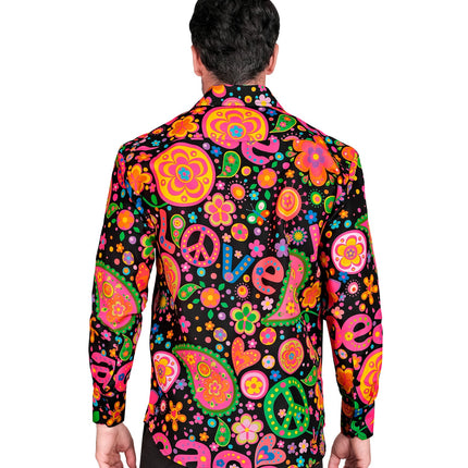 Widmann SRL Shirt neon hippie peace