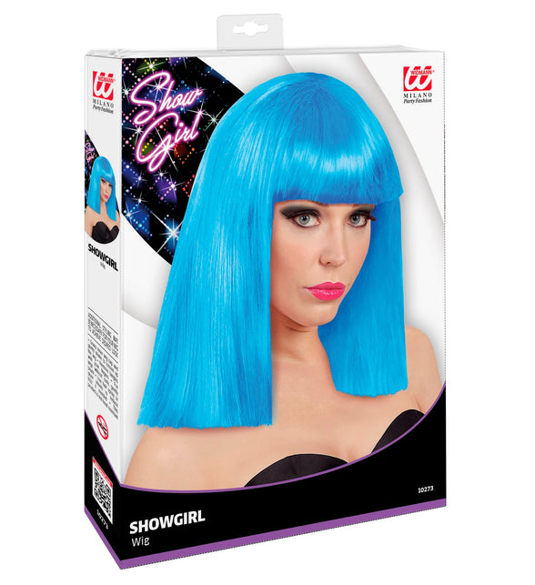 Widmann SRL Showgirl pruik hemelsblauw