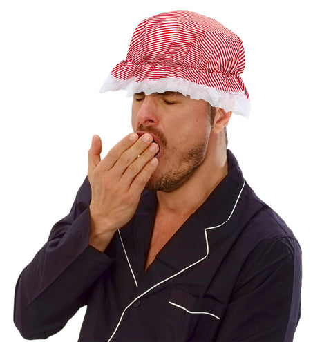 Widmann SRL Slaapmuts rood wit gestreept