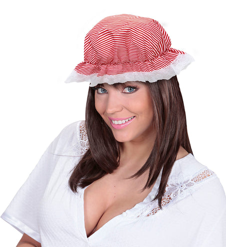 Widmann SRL Slaapmuts rood wit gestreept