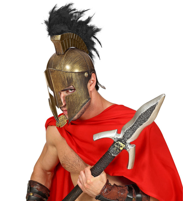Widmann SRL Spartaanse helm met zwarte veer