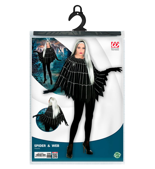 Widmann SRL Spinnenweb poncho volwassenen