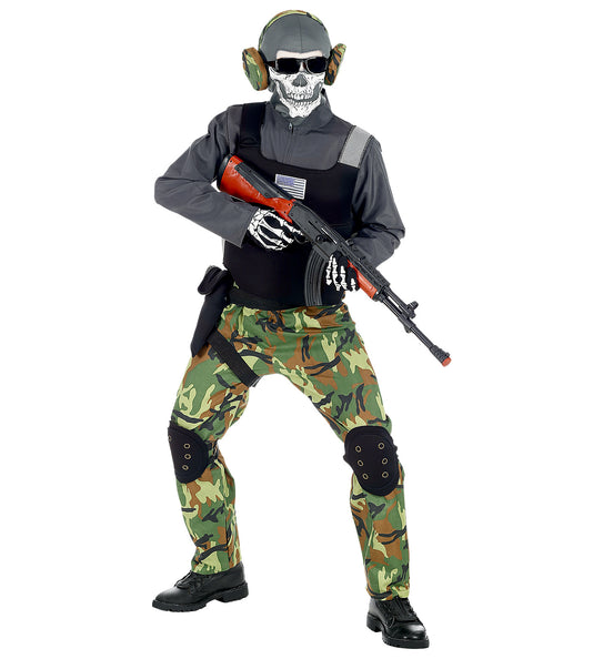 Widmann SRL Stoer soldaten skelet pak voor kinderen